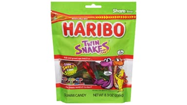 Haribo Twin Snakes Gummi Candy Share Size