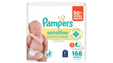 Pampers Fragrance Free Sensitive Hypoallergenic Baby Wipes Flip-Top